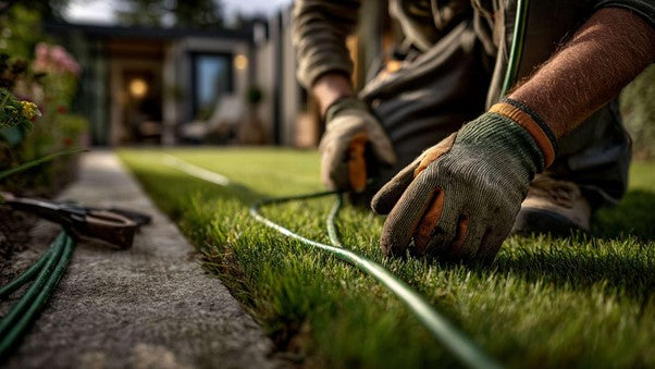 Laying a robotic lawnmower cable – renting a machine & tips