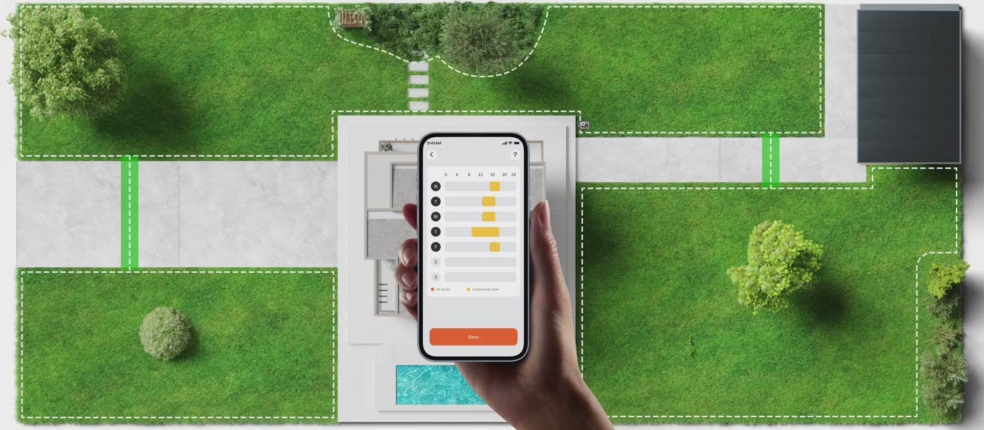 Laad video: <p>Stel maaischema's in voor meerdere zones</p>