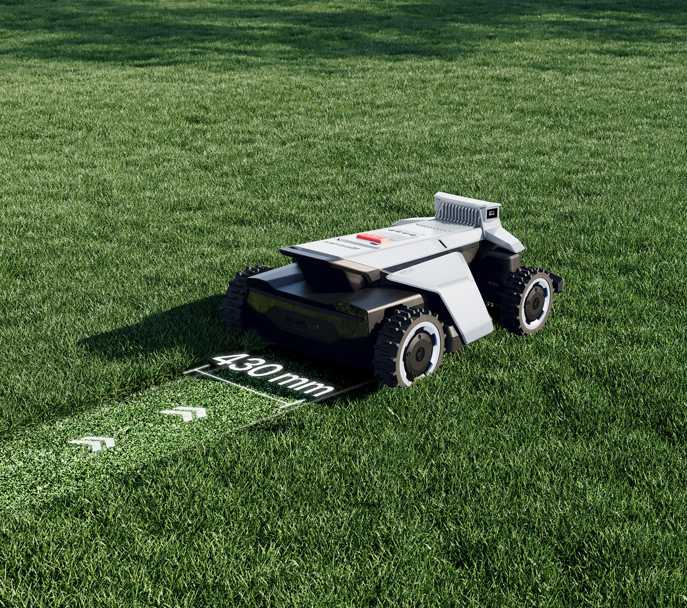 Navimow i105E robotmaaier maait op een groen gazon in België.