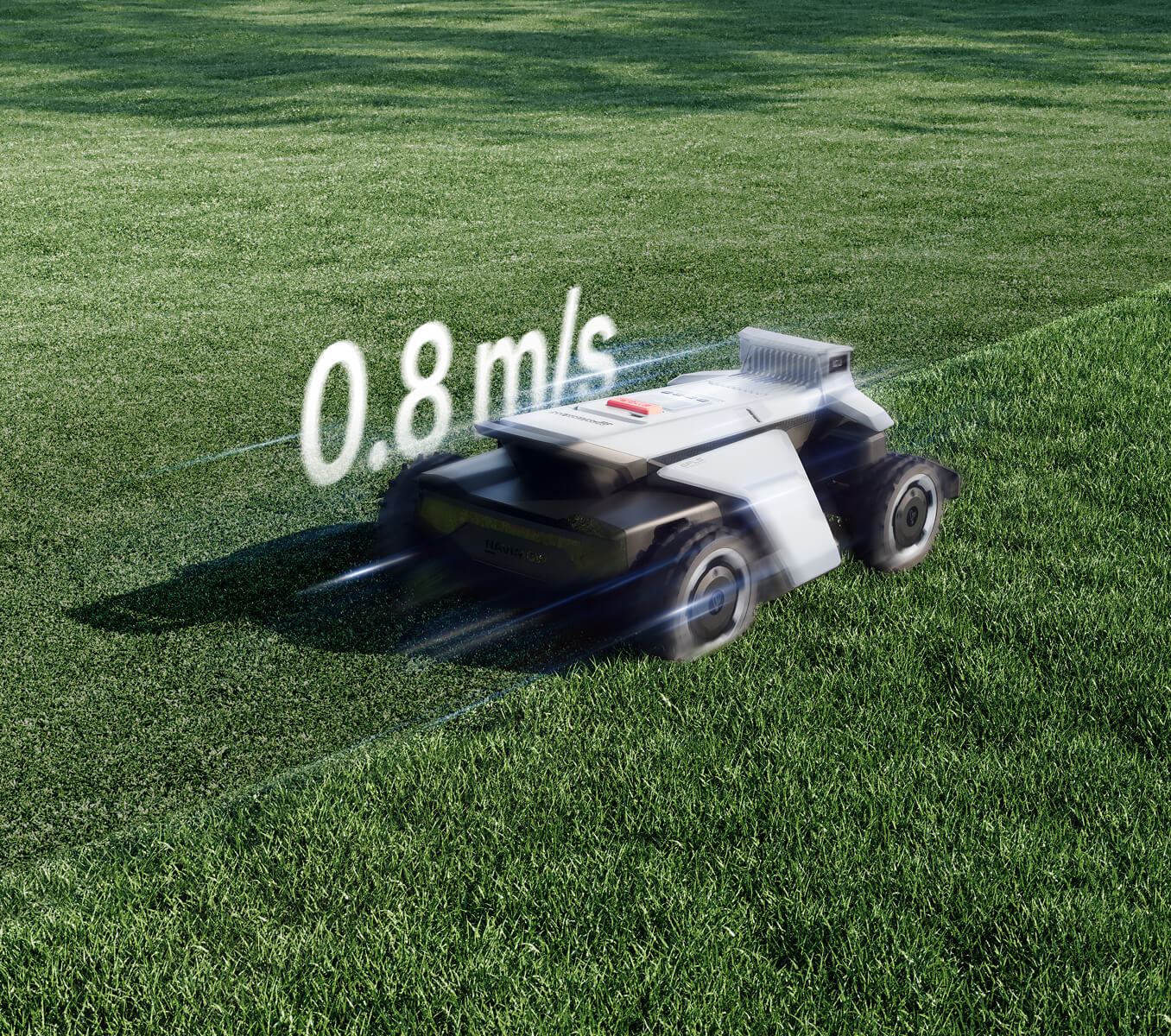 Navimow i110E robotmaaier maait het gras met een hoge snelheid.